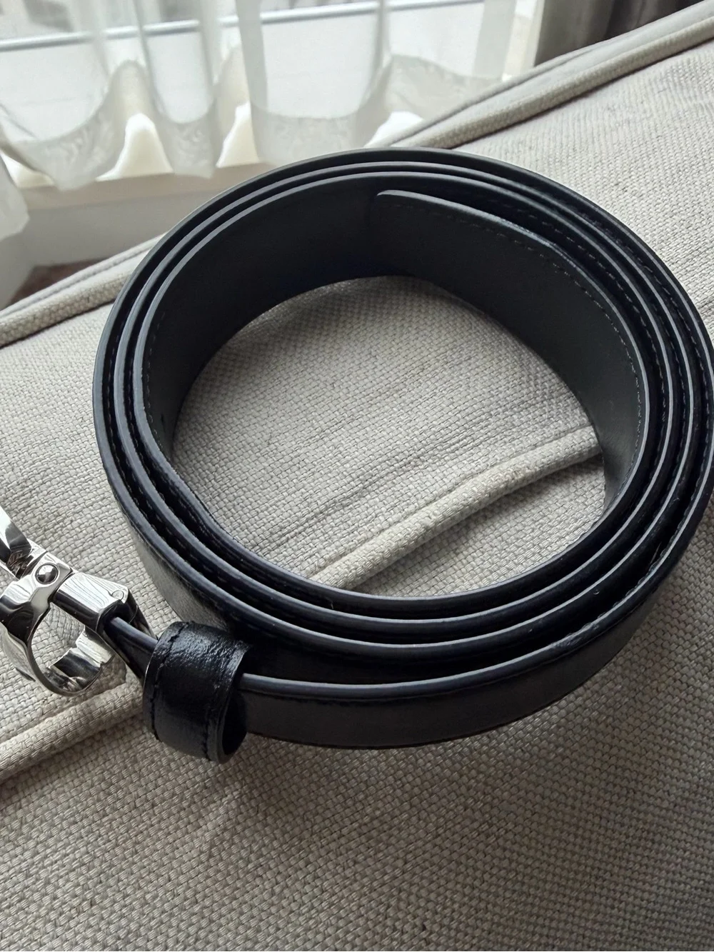 Montblanc Black Printed Leather Belt - Horse Shiny Pin Buckle 30mm - NEW IN BOX